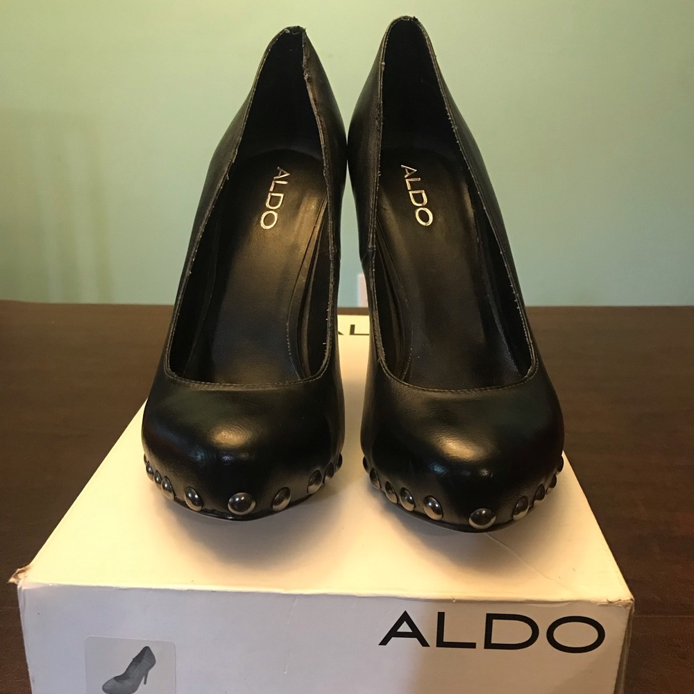 Aldo Black Studded Heels